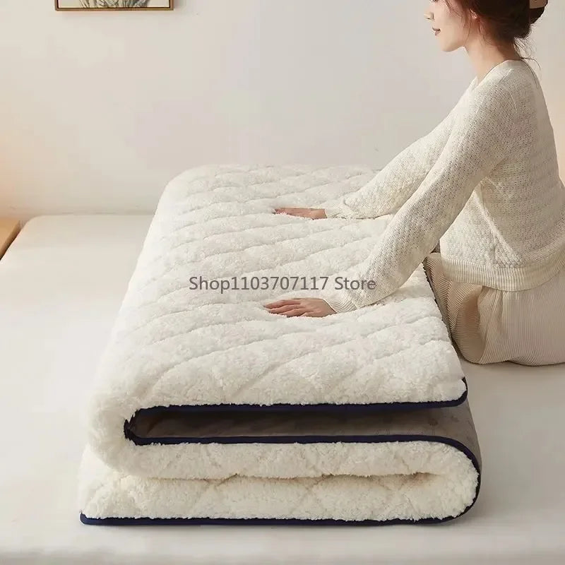 Breathable Comfortable Student Dormitory Bed Mattress Topper Warm Anti-Mites Plush Mattress Soft Thicken Bedding Mat