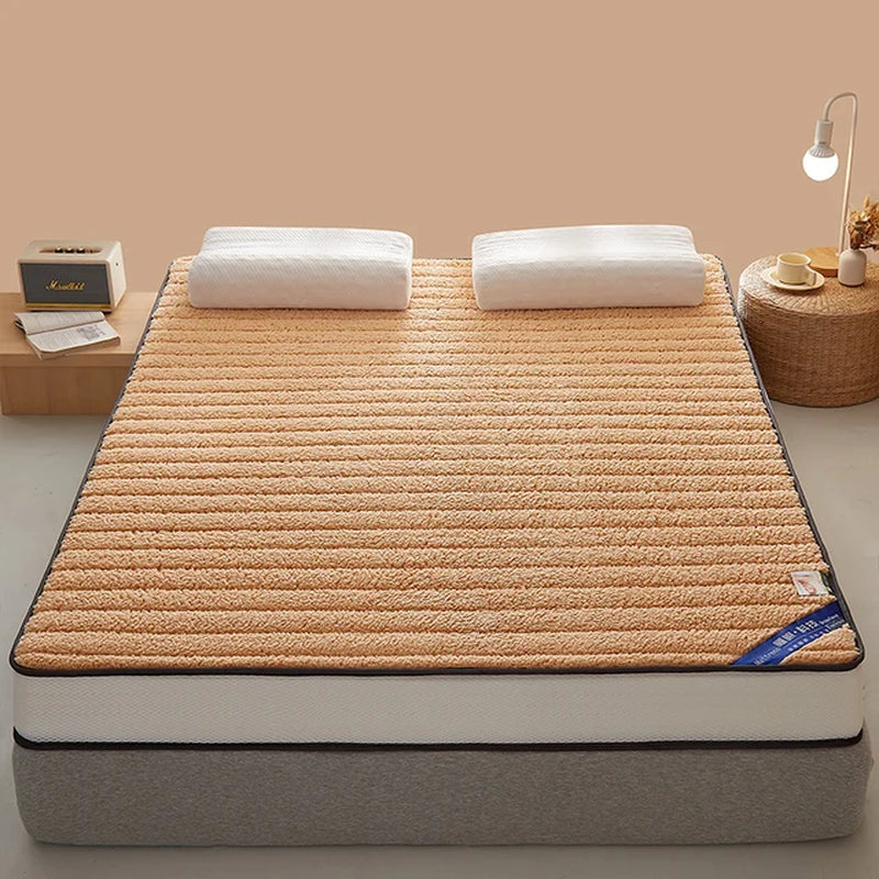 Latex Mattress Futon Thick Floor Mat Lamb Hair Mattress Foldable Tatami Mattress Bedroom Furniture Large Bed Bedspread Bedding