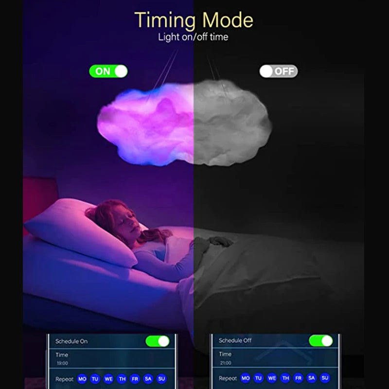 3D Cloud Lighting Light Led Lamp Multicolor Bedroom Clouds Lights Thunder Clouds Room DIY Music Sync Smart APP Control USB