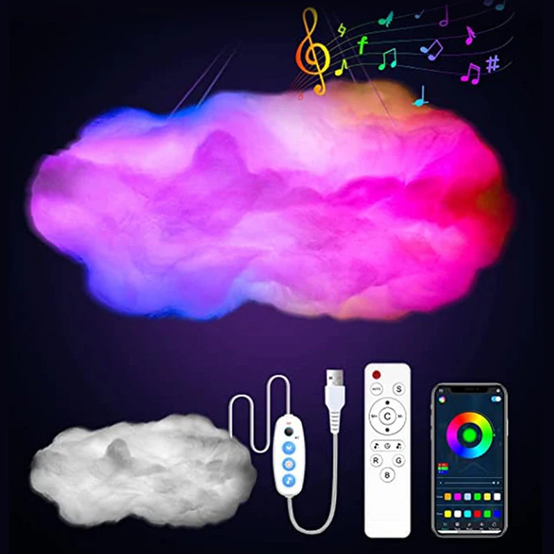 3D Cloud Lighting Light Led Lamp Multicolor Bedroom Clouds Lights Thunder Clouds Room DIY Music Sync Smart APP Control USB