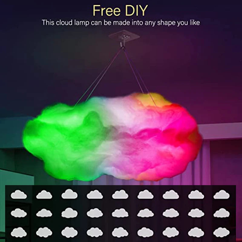 3D Cloud Lighting Light Led Lamp Multicolor Bedroom Clouds Lights Thunder Clouds Room DIY Music Sync Smart APP Control USB