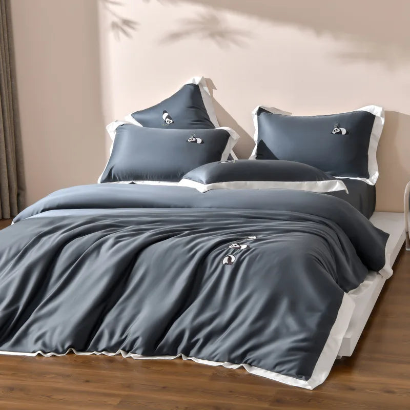 Luxurious Lanjing Tencel Embroidery Bedding Set