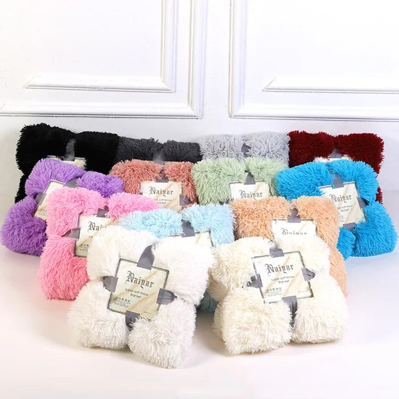 Plush Faux Fur Throw Blanket