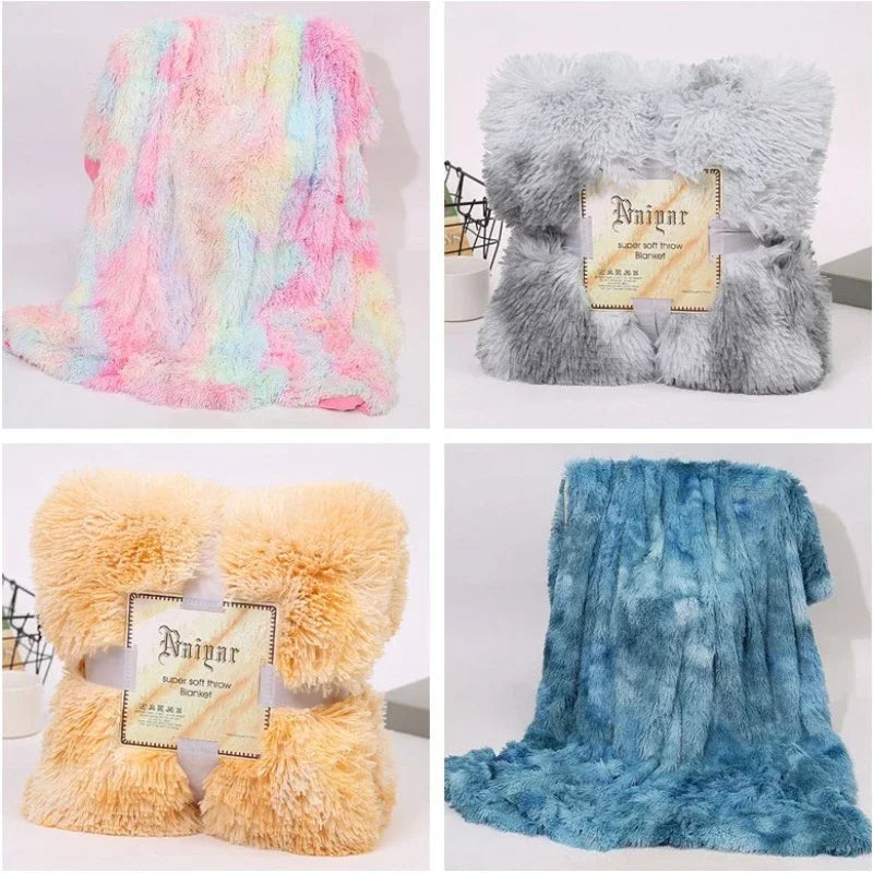 Plush Faux Fur Throw Blanket