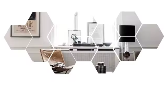 Hexagon 3D Mirror Wall Sticker