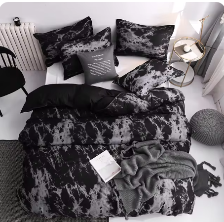 Black Marble Bedding Set 3 PCS Queen King Single Double Size Luxury Quilt Cover Modern Simple Duvet Cover Set With Pillowcase