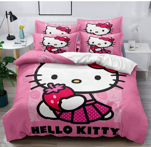 Hello Kitty  Soft Comfortable Bedding Set For Bedroom,