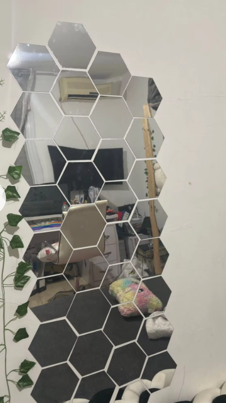 Hexagon 3D Mirror Wall Sticker