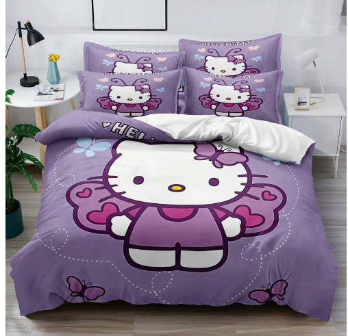 Hello Kitty  Soft Comfortable Bedding Set For Bedroom,