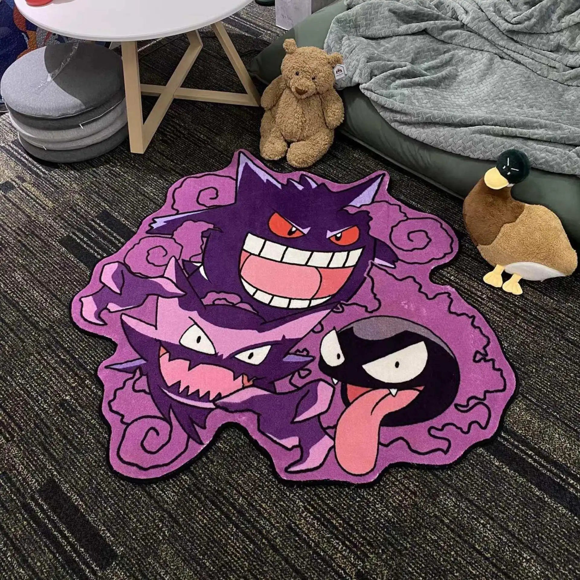 Cartoon Anime Pokemon Rug Carpet 3D Irregular Gengar Charizard Snorlax Eevee Lounge Rug Chair Bedroom Decor Floor Mat in 2024