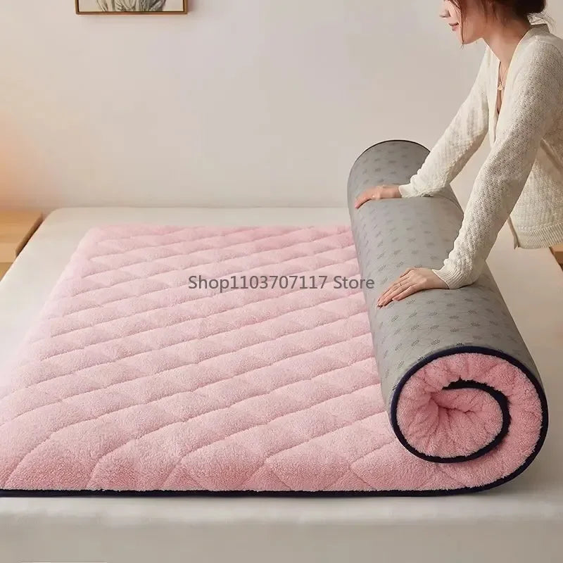 Breathable Comfortable Student Dormitory Bed Mattress Topper Warm Anti-Mites Plush Mattress Soft Thicken Bedding Mat