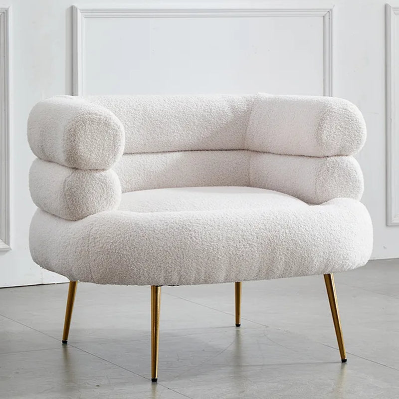 Lazy Sofa Living Room Bedroom Light Luxury Celebrity Ins Scandinavian Art Design White Lamb Wool Single Sofa