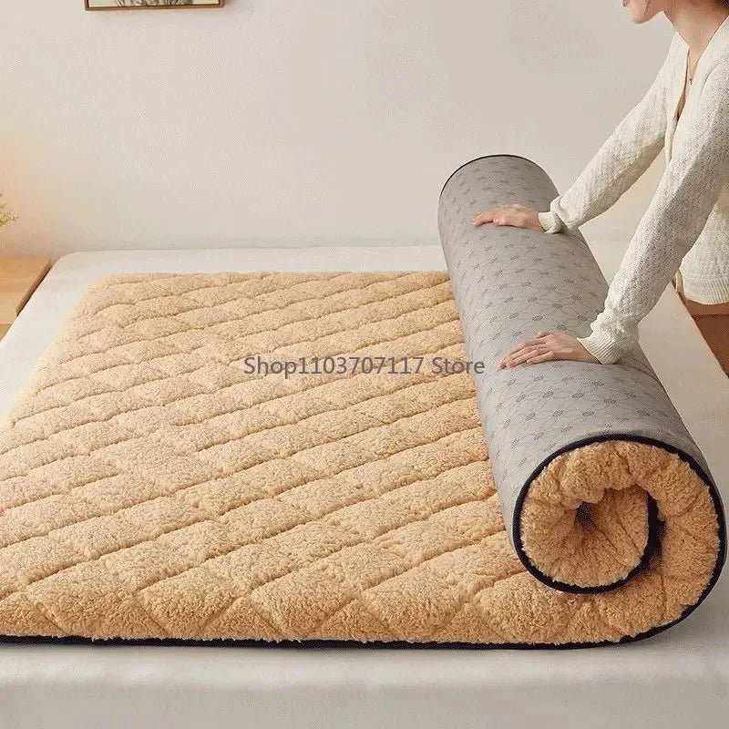 Breathable Comfortable Student Dormitory Bed Mattress Topper Warm Anti-Mites Plush Mattress Soft Thicken Bedding Mat