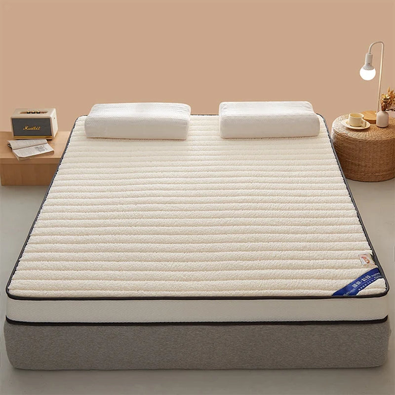 Latex Mattress Futon Thick Floor Mat Lamb Hair Mattress Foldable Tatami Mattress Bedroom Furniture Large Bed Bedspread Bedding