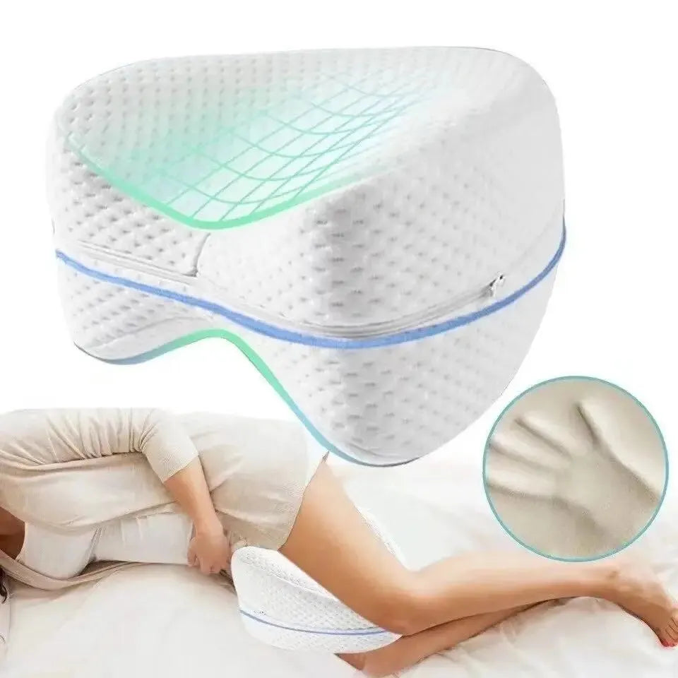 Memory Foam Orthopedic Leg Pillow for Hip Back & Joint Pain Relief Sciatica Pad Cushion Support for Home/Travel