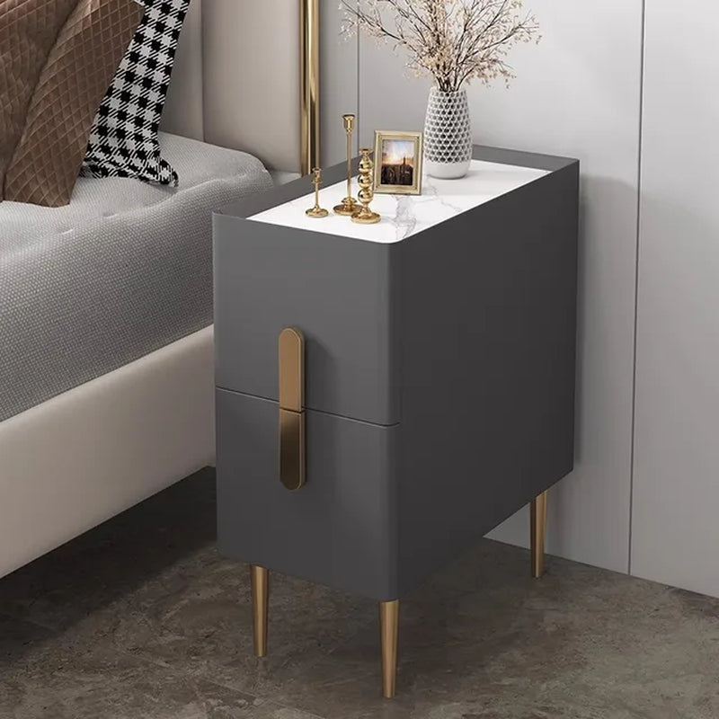 White Minimalist Night Table Metal Nordic Modern Luxury Home Nightstands Drawers Storage Mesitas De Noche Furniture for Bedroom