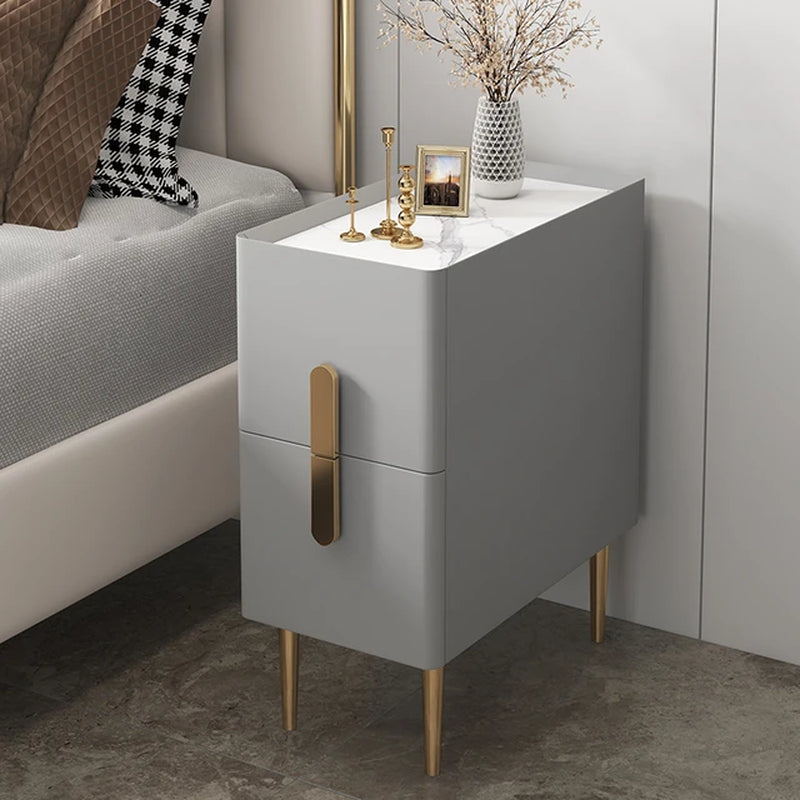 White Minimalist Night Table Metal Nordic Modern Luxury Home Nightstands Drawers Storage Mesitas De Noche Furniture for Bedroom